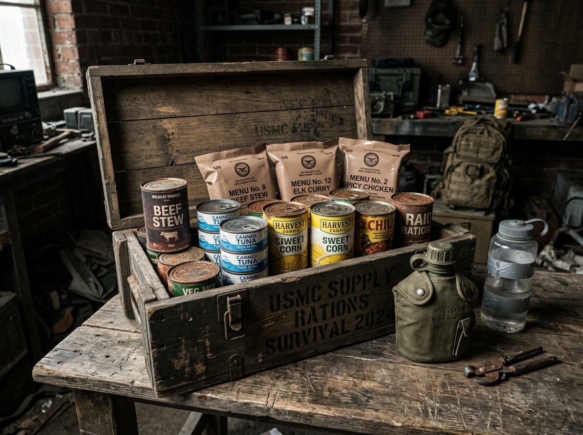 Military MRE Combat Ration Crate